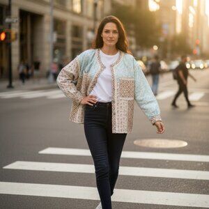 POL Quilted Patchwork Jacket Great Details - Medium (NWOT)